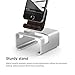 elago® M3 Stand [Silver/Authentic Walnut] - [Premium Aluminum][Hybrid Design][Optimal Angle] – for All iPhones, iPad Mini, Galaxy and Other Smartphones