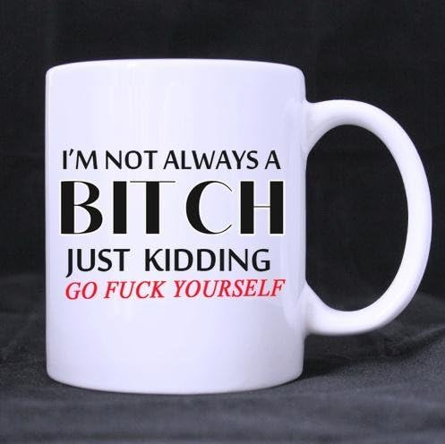 Special I AM NOT ALWAYS A BITCH JUST KIDDING GO FUCK YOURSELF Quotes Classic 100% Ceramic 11-Ounce White Mug