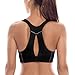 SYROKAN Women's High Impact Wire Free Full Supportive Racerback Pro Sports Bra Black 36DD