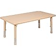 Flash Furniture Wren 24"W x 48"L Rectangular Natural Plastic Height Adjustable Activity Table