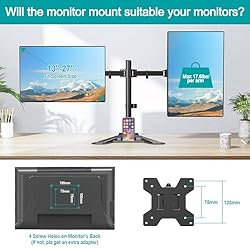 MOUNT PRO Dual Monitor Stand - Free Standing Full