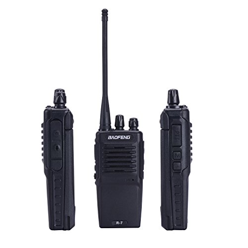 Nestling R-7 Two Way Radio Long Range UHF 400-470MHz Signal Frequency Single Band 16 CH Walkie Talkies with Original Earpiece (4 Pack)