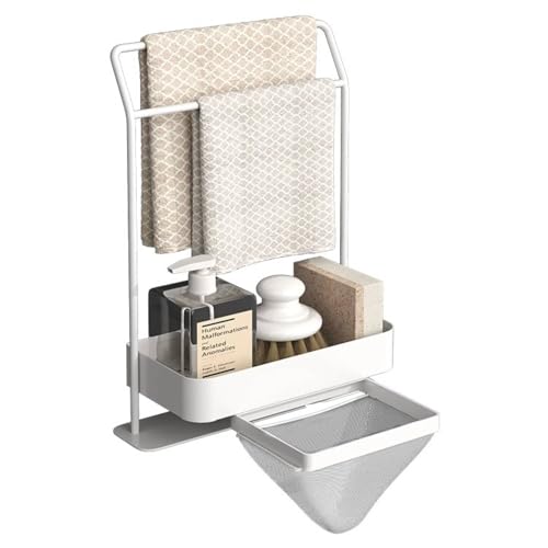 OEOEKHDJ MULTIFUNCTIONAL SPONGE HOLDER WITH STRAINER BASKET FOR...