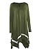 OUGES Women's Long Sleeve Loose Casual T-Shirt Dress(Green,XXL)