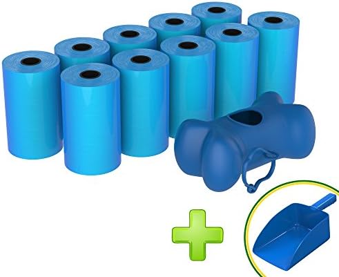 New Dog and Pet Waste Poop Bags By Simple Health - Biodegradeable, Unscented, Durable Non-Rip No Leak Bags for Quick &amp; Easy Cleaning, 200 Bulk Count, Bonus Bag Dispenser &amp; Free Pooper Scooper Included