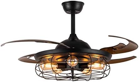 NOXARTE Industrial Ceiling Fan with Lights and Remote Control Retractable Blades Chandelier Lighting Fixture for Bedroom Living Room 48 Inch NOXARTE Industrial Ceiling Fan with Lights and Remote Control Retractable Blades Chandelier Lighting Fixture for Bedroom Living Room 48 Inch