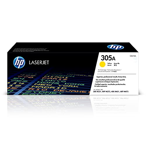 HP 305A (CE412A) Gelb Original Toner für HP Laserjet Pro M351, M375nw, M451, M475, Standard
