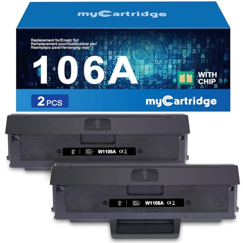 MYCARTRIDGE HP 106A Toner Replacement for Toner 106A for HP Laser Toner MFP 137fnw Compatible for HP Laser 107a 107w 107r for MFP 137fnw 137fwg 135w 135a 135r 135wg (2 Black, with Chip)