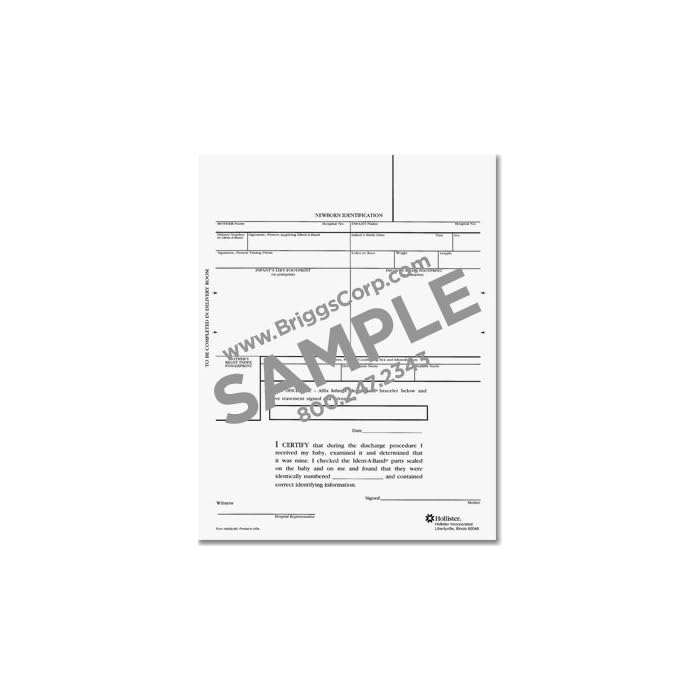 Buy Briggs Health Care Newborn Identification Forms with Signatures/ID