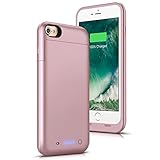 iPhone 6 Plus 6S Plus Battery Case 6800mAh AexPower Slim Portable Charger Case Rechargeable Extended Battery Pack Protective Backup Charging Case Cover for iPhone 6S Plus 6 Plus 5.5 inch-Rose Gold
