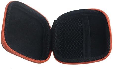 Besde Wireless Bluetooth Headset Zipper Storage Bag Carrying Case for Hard Keep Earphones SD Card Area (Orange)