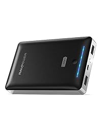 RAVPower - Batería externa para iPhone y dispositivos Android (16750 mAh, con doble puerto USB 2.0 y linterna, 4,5 A, salida máxima, cargador portátil)