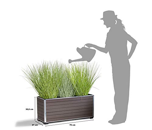 EVERFLOOR Pflanzkübel Pflanzgefäße Blumenkübel Blumentopf für Blumen etc. WPC 79 x 27 x 35,5 cm, für Innen und Außen… – Bild 6