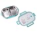 Frozen Princess Pink Zippered Insulated Food Bag + Light Blue Stainless Steel Compartment Bento Container Box with Clear Lid set for picnic