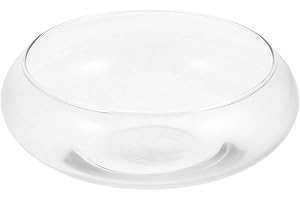 POPETPOP Small Fish Bowl, Transparent Glass Hydroponic Vase for Home Decor, Round Shallow Planter for Daffodils Succulents and Aquatic Plants - 5.9 Inch