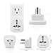 SYCON European/India to US plug adapter - Flat outlet UK to US, Europe Round Australian to USA 3 Prong-125 to 110 Travel Adaptor, European to American (Type B), White 1 Pack
