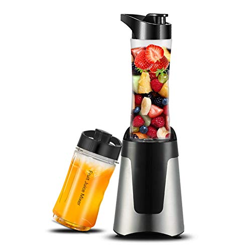 Click Here to See More Images Mini Personal Blender Household Portable Electric Juicer Cup 4-leaf Stainless Steel Blades With 2 Travel Sport Bottles 200W