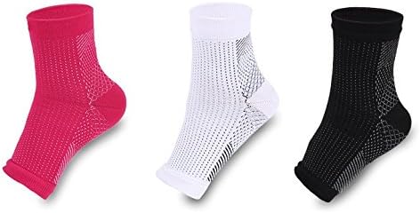 ONE PAIR OF TWO Plantar Fasciitis Socks with Arch Support, Foot Care Compression Sleeve, Eases Swelling and Heel Spurs, Ankle Brace Support, Increases Circulation, Relieve Pain Fast (L/XL, White)