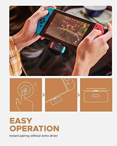 Bluetooth Adapter for Nintendo Switch USB C Wireless Audio Transmitter Support APTX Low Latency Voice Chat Passthrough Charging Compatible with AirPods PS4 Bose Sony and Bluetooth Speakers Earbuds