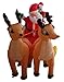 8.5 Foot Long Christmas Inflatable Santa Claus & Penguin on Sleigh Pulled by 2 Reindeer