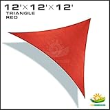 Windscreen4lessÂ® 12' x 12' x 12' Sun Shade Sail Canopy Rust Red -3rd Generation - Commercial Grade - 5 Years Warranty