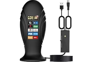 BTFDREEM TV Antenna Indoor,Antenna TV Digital Hd Indoor, TV Antenna for Local Channels, Amplified Signal Booster Support 4K 1080p and All Old TVs,with High Performance Coax Cable.(Black)