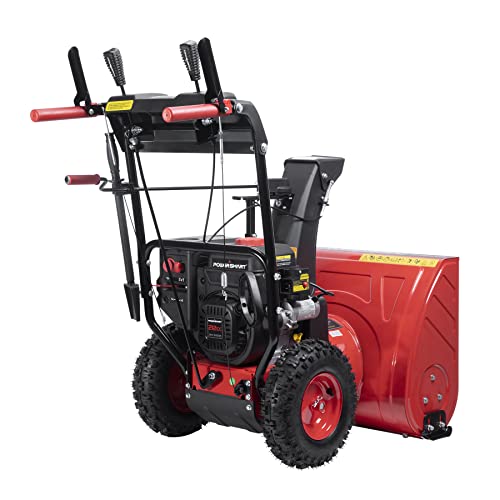 PowerSmart Snow Blower 24 Inch 2Stage 212cc Engine Gas Powered, Self Propelled Snowblower with