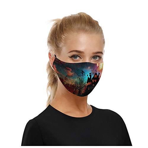 WFeieig Face Scarf Bandanas Mouth Protect Halloween Wind Dust Bandanas with 2PC Filters for Men and Women