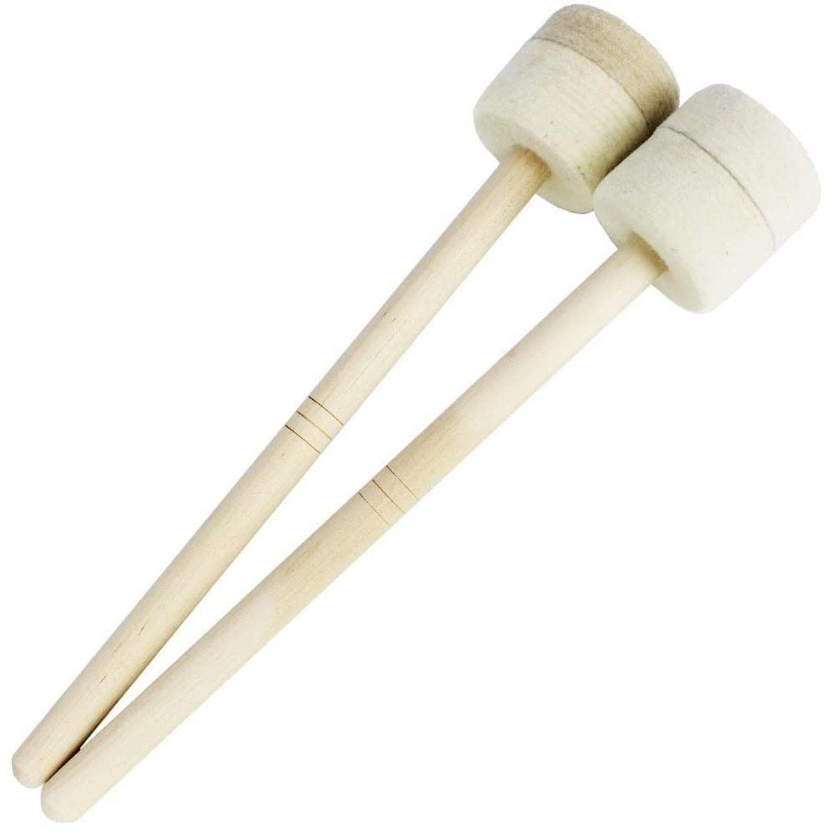 A-Star Felt Head Drum Gong/Tam Tam Beaters with Secure Wooden Handle - 2Pcs/Pair - 32cm