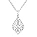 RSJewel Clover Design Sterling Silver Filigree Pendant With Length Adjustable Chain Necklace