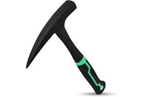 EEEOZ 28-ounce geological hammer, 12-inch high-quality all-steel geologist hammer, used for mining, rock hounding, and exploration equipment, with a pointed tip and shock-absorbing handle (green/1)
