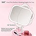 Kiya Makeup Mirror with Lights - 26 LED Vanity Mirror with Detachable 10X Magnification - 360° Rotation-Touch Screen Dimming - Retractable Bracket - USB Charging -Pink
