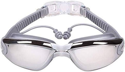 Swim Goggles Optical Prescription Swimming Goggles (Myopia 0-8.0 Diopters) Corrective Nearsighted Swim Goggles Nose Clip Ear Plugs Sets with Free Protection Case for Adult Men Women Youth