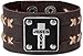 Kerusso Jesus Saves Cross Faith Gear Leather Cuff Bracelet