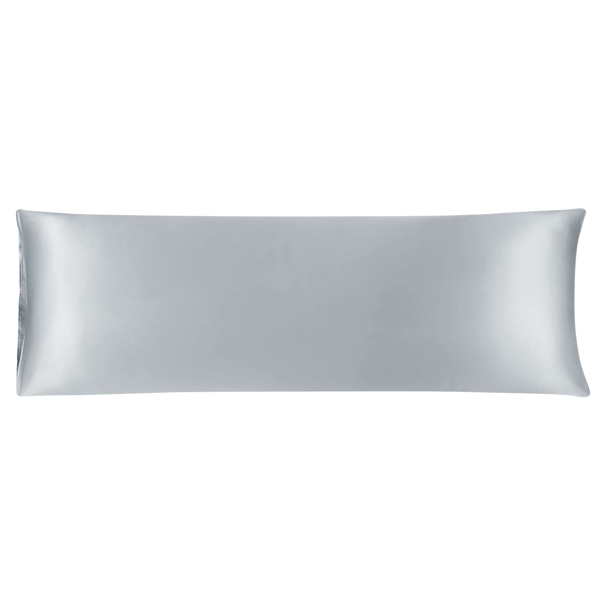 sourcing map Bolster Pillowcases 20"x60" Satin Silky Body Pillowcase for Hair and Skin, Wrinkles - Fade Free Long Pillow Cover - Silver