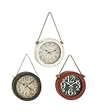 Benzara 52541 Enthrallingly Styled 3 Assorted Metal Wall Clock