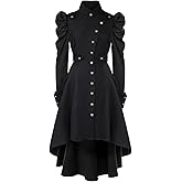 lifpoivake Women's Medieval Tuxedo Gothic Coat Trench Coat Performance Costume Halloween Costume