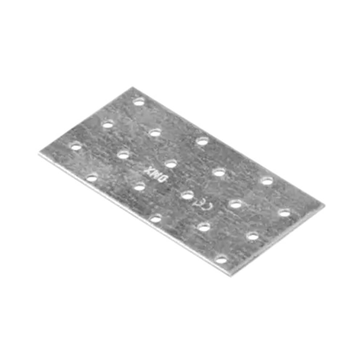 60mm x 120mm Galvanised Perforated Flat Plate Connector Joining Plates Metal Brace Brackets for Wood 2mm Thick Steel PP29 (Pack of 20) L03-06ABC