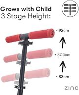 Zinc Cruise Kids Scooter Big Wheel 200mm Foldable 2-Wheel Red Black view 4