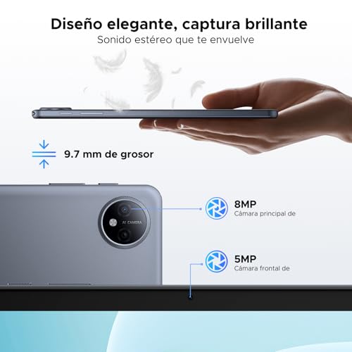 Luzglo P10 Tablet Android 16, Tablet 10 Pulgadas 48GB RAM+128GB ROM/2TB TF, Gemini AI, 90Hz Screen, 7000mAh, 5W OTG, 5G WiFi, Face ID, OTG, GPS, 3.5mm, Widevine L1, Tableta con Teclado y Lapiz, Gris