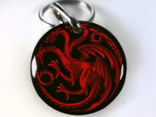Dog and Cat Customized Pet Id Game of Thrones Red Targaryen (Medium 1.25")