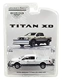 2018 Nissan Titan XD Pro-4X Pickup Truck with Snow Plow and Salt Spreader Metallic White Hobby Exclusive 1/64 Diecast Model Car by Greenlight 30021