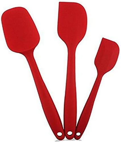 3 pcs/set Non Stick Flexible Silicone Spatulas 2 silicone Spatulas and 1 Spoon Spatula
