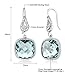 Gem Stone King 11.00 Cttw Simulated Aquamarine Dangle Earrings For Women | 925 Sterling Silver | March Birthstone | Cushion Cut 30X12MM | Fine Jewelry Gifts for Her Mom Women Wife