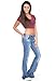Cindy.H Women's Faded Flared Hipster Bootcut Stretch Jeans with Frayed Leg Ends