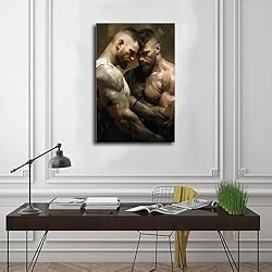 HMLZSJ Nude Muscle Male Torso Portrait Art Gay