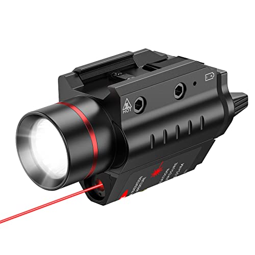 EZshoot Laser Light Combo with Red Beam, Strobe Tactical Flashlight 200