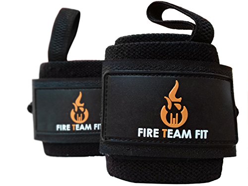 Wrist Wraps - 12 inch by Fire Team Fit - Premium Quality for Weightlifting, Wrist Support, Power Lifting