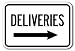 Deliveries with right arrow Sign 12" x 18" Heavy Gauge Aluminum Signs primary