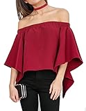 Relipop Women's Off Shoulder Tops Fashion Shirt Casual Strapless Blouses